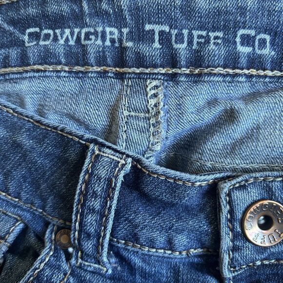 Cowgirl Tuff Womens Bootcut Jeans 26/33 Blue Don't Fence Me In Western Cowgirl - Picture 12 of 15